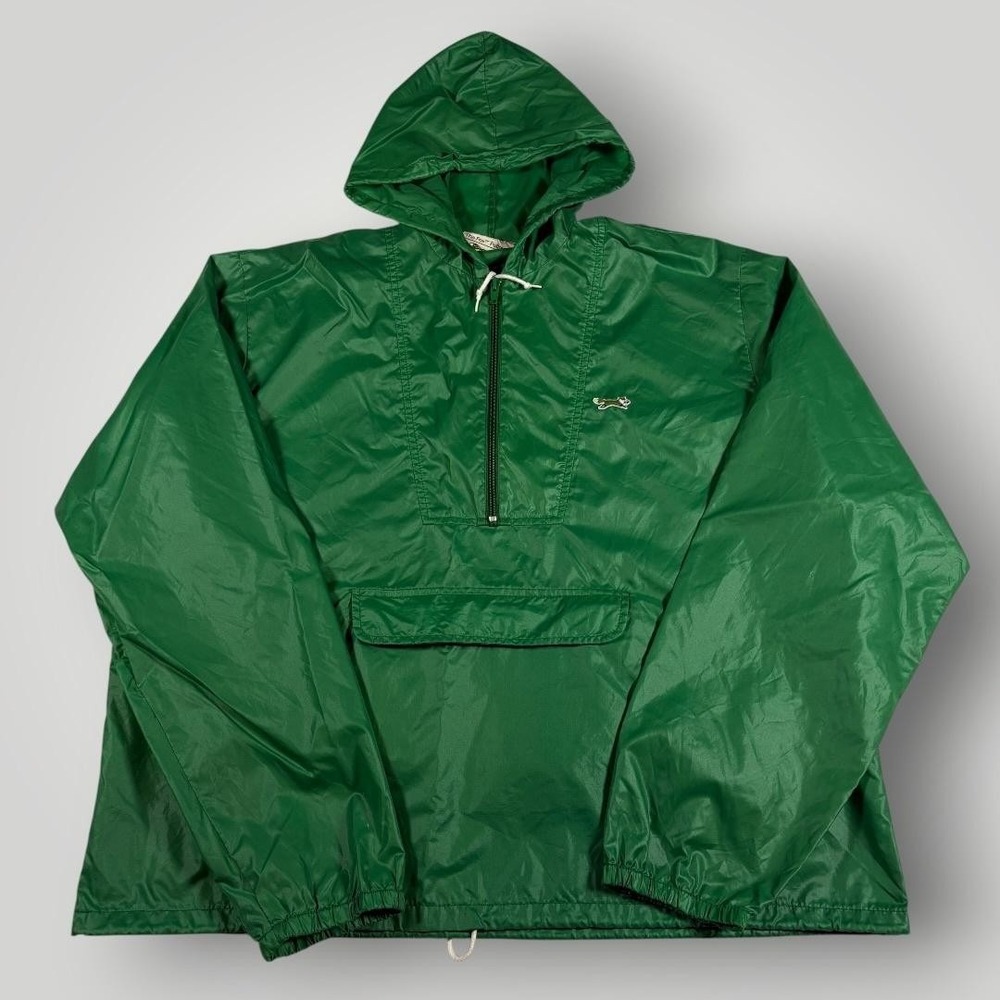 Vintage JCPenney Jacket‎ Mens XL Green Anorak The Fox Pullover Packable 90s